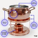 Ver imagem 4 de Conjunto para Fondue Rechaud em Cobre Puro Artesanal 1900ml