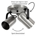 Ver imagem 3 de Luminária Teto 2 Spots Direcionáveis Focus Fit Dourado 1282