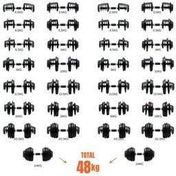 Halter Ajustável com Barra Anilha Kettlebell Yangfit - 50kg - 6