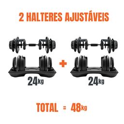 Halter Ajustável com Barra Anilha Kettlebell Yangfit - 50kg - 7