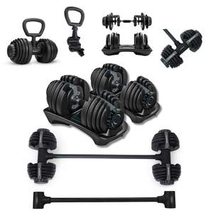 Halter Ajustável com Barra Anilha Kettlebell Yangfit - 50kg