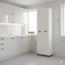 Ver imagem 3 de Armário Multiuso Clean: 6 Nichos Espaçosos e 4 Portas – Máxima Organização:branco