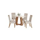 Ver imagem 1 de Mesa Jantar Lins 120 4 Cadeiras Malu Linho - Henn