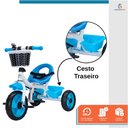 Ver imagem 6 de Triciclo Infantil com Empurrador Crianças 3 Rodas Pedal Flex Azul - Baby Style