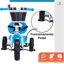 Ver imagem 5 de Triciclo Infantil com Empurrador Crianças 3 Rodas Pedal Flex Azul - Baby Style