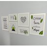 6 Quadros Decorativos Coisas boas acontecem aqui Sala Quarto:Branco - 3