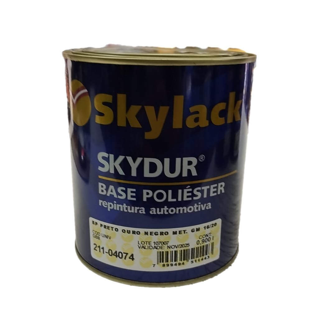 Tinta Base Poliéster Preto Ouro Negro Metálico 900ml Sky