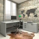 Ver imagem 1 de Mesa de Escritório em L 170cm Tampo 40mm Balcão e 3 Gavetas