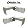 Mesa de Escritório em L 170cm Tampo 40mm Balcão e 3 Gavetas - 5