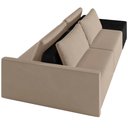 Ver imagem 7 de Sofá Ilha Modular para Sala 252cm com Puff Dublin K01 Veludo Bege e Sintético Preto - Lyam Decor