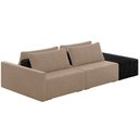 Ver imagem 1 de Sofá Ilha Modular para Sala 252cm com Puff Dublin K01 Veludo Bege e Sintético Preto - Lyam Decor