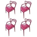 Ver imagem 1 de Conjunto 4 Cadeiras Allegra Vermelho Falu Polipropileno para Cozinha Varanda e Espaço Gourmet