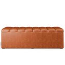 Ver imagem 2 de Kit Cabeceira Cama Box Casal 140cm e Calçadeira Recamier Baú Dália W01 Couríssimo Camel - Lyam