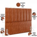 Ver imagem 6 de Kit Cabeceira Cama Box Casal 140cm e Calçadeira Recamier Baú Dália W01 Couríssimo Camel - Lyam