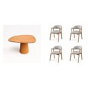 Ver imagem 2 de Conjunto Mesa de Jantar Orgânica 120cm com 4 Cadeiras Estofadas Gaia Yescasa
