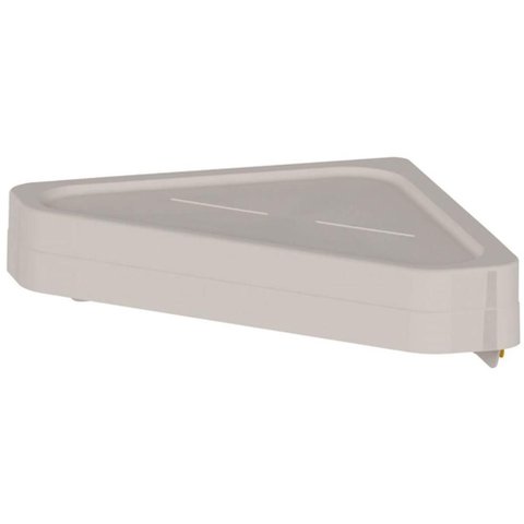 Porta Shampoo Cantoneira Banheiro Bege 33x24cm Ganchos Adesivo Eleve ou
