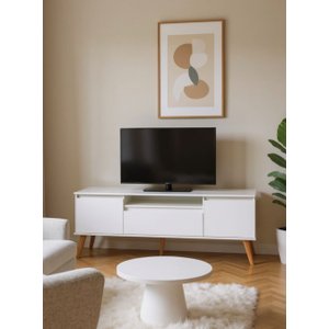 Rack 180cm Mdf Branco Dallas - On Móveis