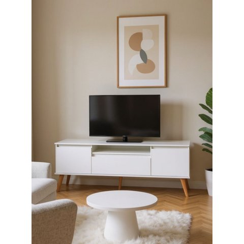 Rack 180cm MDF Branco Dallas - On Móveis