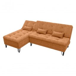 Sofá Cama com Chaise 3 Lugares 2,00 Mts Nice Matrix Mostarda - 3
