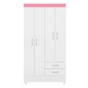 Ver imagem 6 de Guarda-Roupa Infantil 4 Portas Doce Infância Branco/Rosa