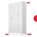 Ver imagem 3 de Guarda-Roupa Infantil 4 Portas Doce Infância Branco/Rosa