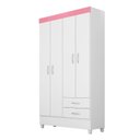Ver imagem 2 de Guarda-Roupa Infantil 4 Portas Doce Infância Branco/Rosa