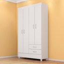 Ver imagem 7 de Guarda-Roupa Infantil 4 Portas Doce Infância Branco/Rosa