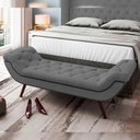 Ver imagem 5 de Puff Recamier Decorativo com Tachas 160cm Santorini Linho Cinza Escuro