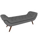 Ver imagem 1 de Puff Recamier Decorativo com Tachas 160cm Santorini Linho Cinza Escuro