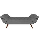 Ver imagem 4 de Puff Recamier Decorativo com Tachas 160cm Santorini Linho Cinza Escuro