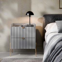Mesinha Lateral de Cabeceira Linha Eros Pés em Aço Carbono  45cm  - 2