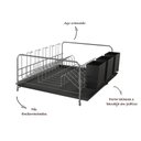 Ver imagem 4 de Escorredor de Louça com Bandeja e Porta Talheres de Plástico - Stolf Preto