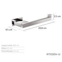 Ver imagem 4 de Toalheiro de Rosto Unilateral Inox Grafite - Kromus RT0304UG