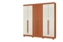 Ver imagem 5 de Roupeiro Livorno 6 Portas Ripado 2 Gavetas - Cinamomo Off White - Aramóveis