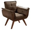 Ver imagem 1 de Poltrona Decorativa Opala Veludo Marrom