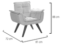 Ver imagem 2 de Poltrona Decorativa Opala Veludo Marrom