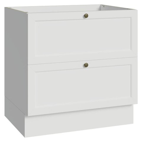 Balcão de Cozinha 80 cm 2 Gavetas (sem Tampo) Branco Vik Madesa