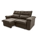 Ver imagem 1 de Sofá Retrátil Reclinável Verona 2,00m Suede Velut Marrom Claro Molas Ensacadas - King House