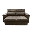 Ver imagem 4 de Sofá Retrátil Reclinável Verona 2,00m Suede Velut Marrom Claro Molas Ensacadas - King House