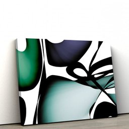 Quadro Decorativo Linhas e Curvas Verde 40x60cm Tela Canvas - 2