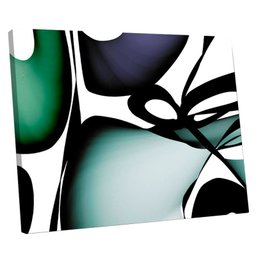 Quadro Decorativo Linhas e Curvas Verde 40x60cm Tela Canvas - 1