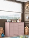 Ver imagem 2 de Cômoda Sapateira 4 Gavetas 2 Portas com Cabideiro Infantil Pérola Rosê - Phoenix Baby