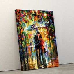 Quadro Decorativo Casal na Chuva 60x90cm Tela Canvas - 2