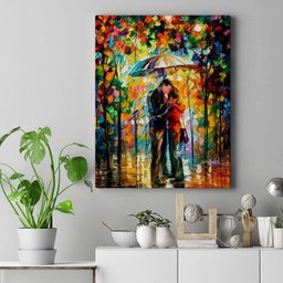 Quadro Decorativo Casal na Chuva 60x90cm Tela Canvas - 3