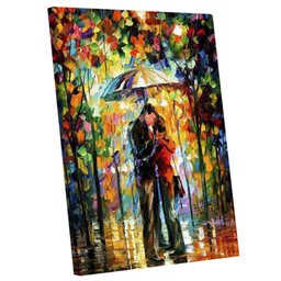 Quadro Decorativo Casal na Chuva 60x90cm Tela Canvas - 1
