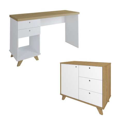 Conjunto Home: Escrivaninha Sky e Balcão Lugano - Artany