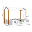 Ver imagem 4 de Cama Infantil Montessoriana Ágatha Casal Com Led E Colchão Branco/Amêndoa - Divaloto - Cor: