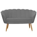 Ver imagem 1 de Namoradeira Estofada 2 Lugares Para Sala Comercial Pétala Suede Cinza - LM DECOR