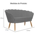 Ver imagem 4 de Namoradeira Estofada 2 Lugares Para Sala Comercial Pétala Suede Cinza - LM DECOR