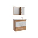 Ver imagem 2 de Gabinete Banheiro c/Espelho Atenas 65cm Cinamomo/Branco MGM